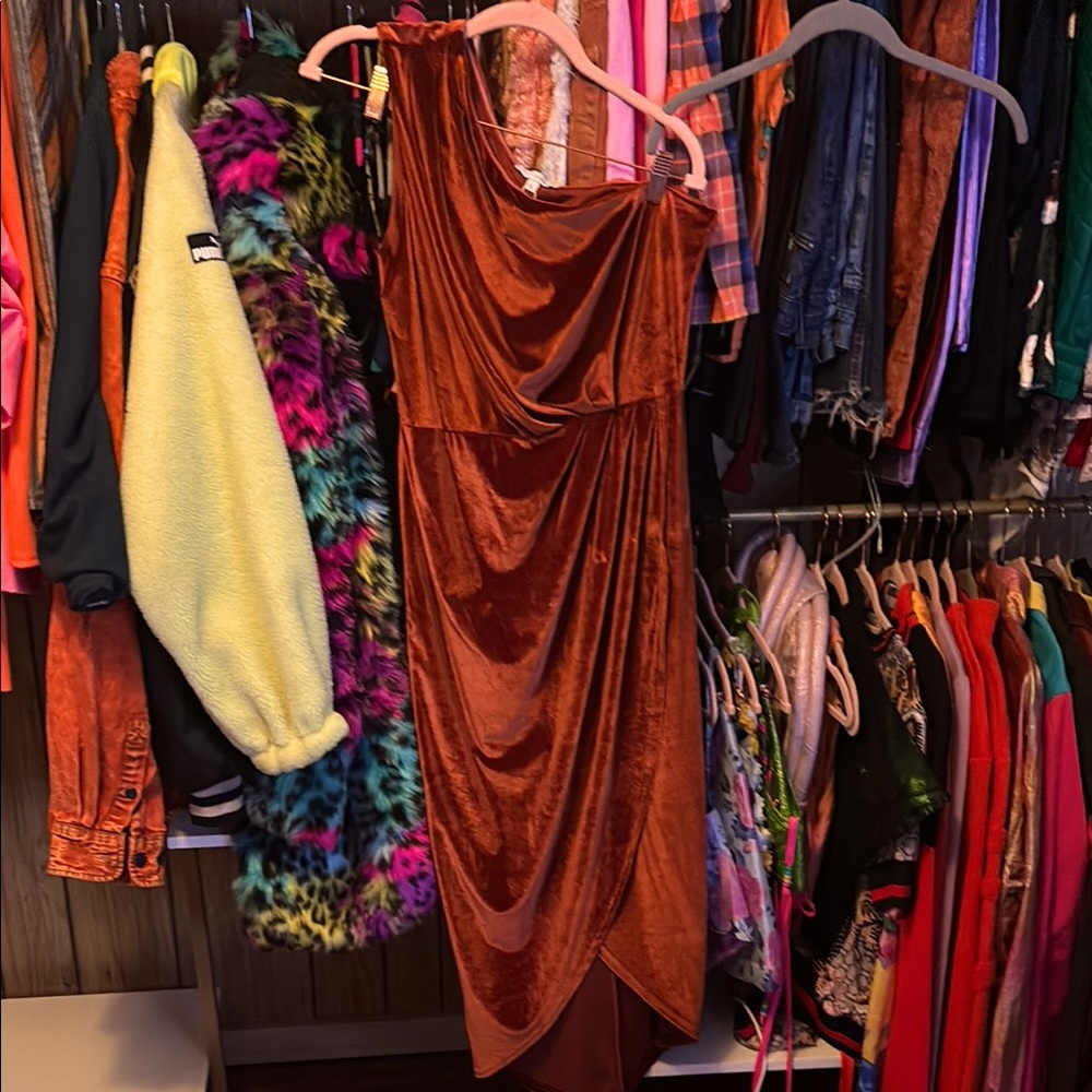 Baltic Born Orange One Shoulder Bodycon Dress